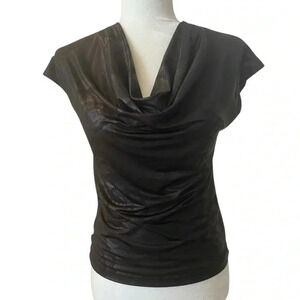 Anxiety Cafe Womens Vintage Y2k Black Cowl Neck Size Medium